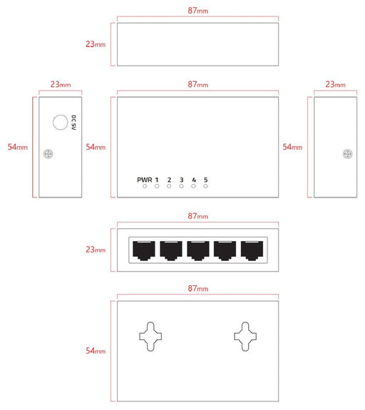 EAN 5715063808191 - Lanview LVN-DESK-5PORT-1G no categorizado imagen 2