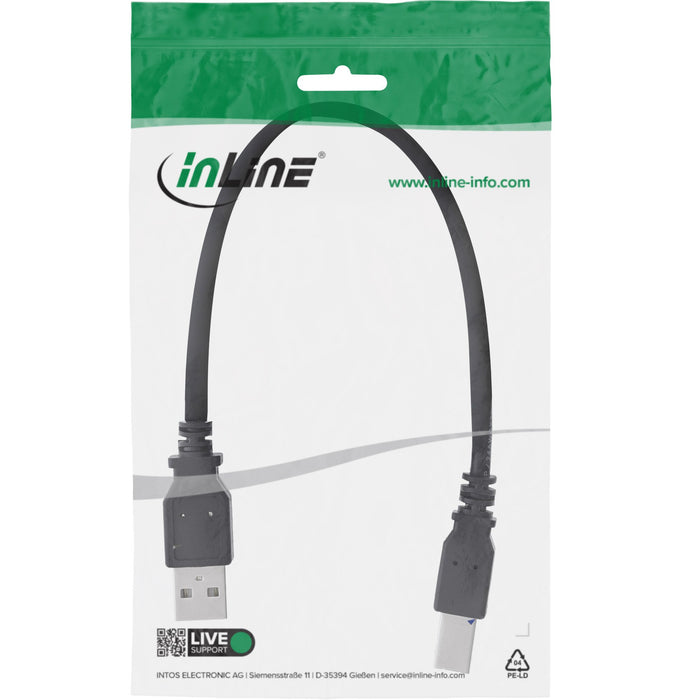 EAN 4043718138807 - InLine 34550X cable USB 0,5 m USB A USB B 0,48 Gbit/s Negro imagen 2