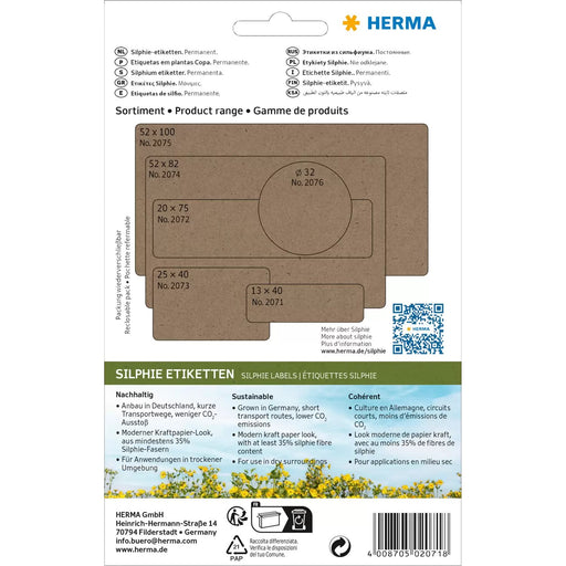 EAN 4008705020718 - HERMA 2071 etiqueta autoadhesiva Rectángulo redondeado Permanente Marrón 672 pieza(s) imagen 2