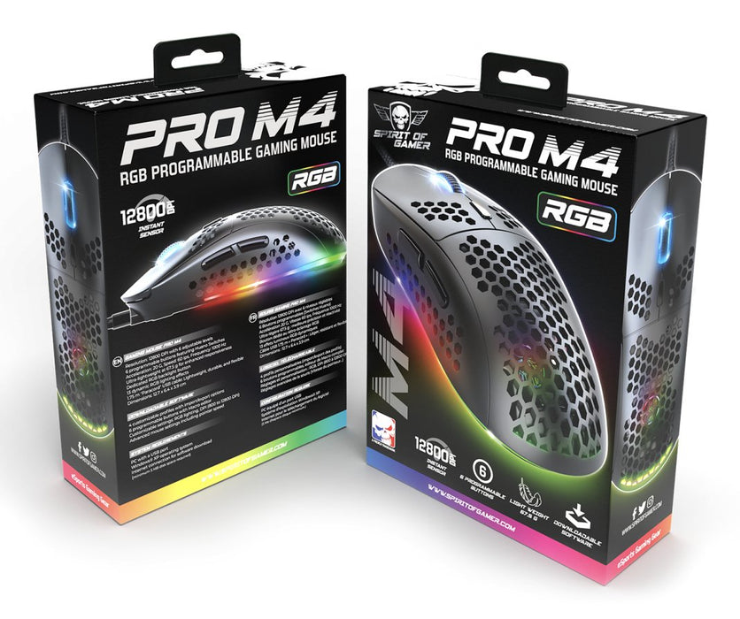 EAN 3700104455801 - Spirit of Gamer PRO-M4 DARK ratón Juego mano derecha USB tipo A Óptico 12800 DPI imagen 5