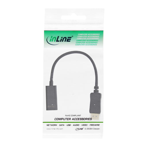 EAN 4043718290611 - InLine 17198E adaptador de cable de vídeo 0,15 m DisplayPort HDMI Negro imagen 2