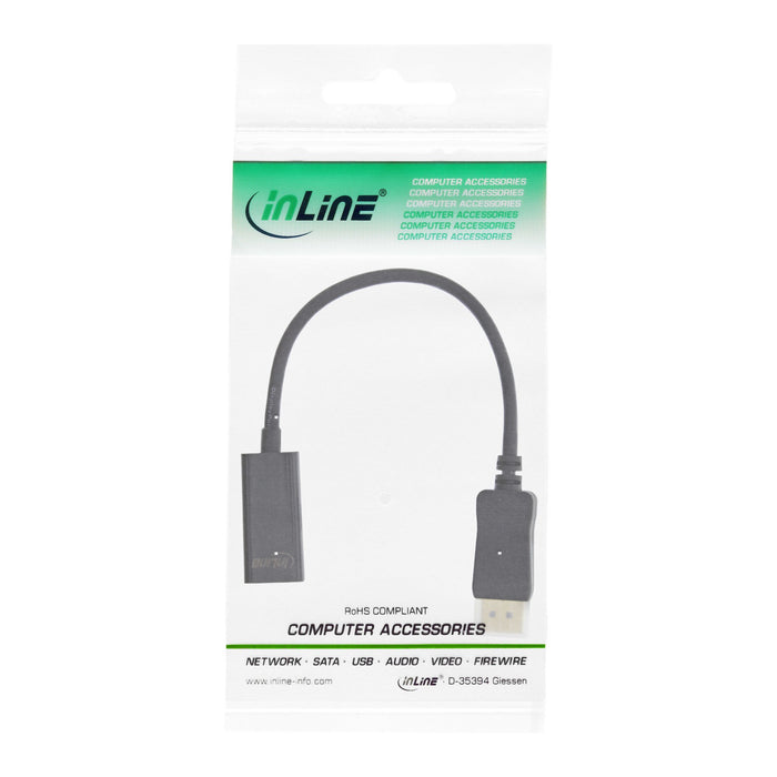 EAN 4043718290611 - InLine 17198E adaptador de cable de vídeo 0,15 m DisplayPort HDMI Negro imagen 2