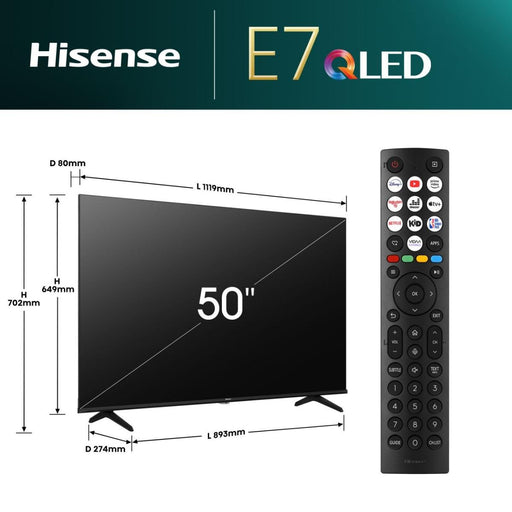 EAN 6942351402406 - Hisense 50E7NQ 127 cm (50") 4K Ultra HD Smart TV Wifi Negro 350 cd / m² imagen 2