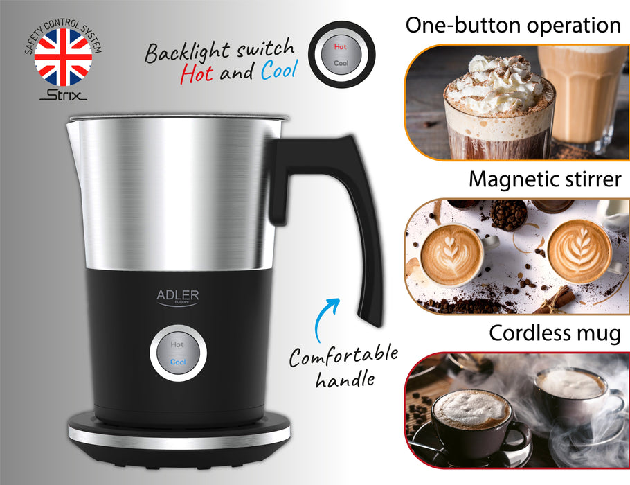 EAN 5903887803625 - Adler AD 4497 espumador o calentador de leche Automatic milk frother/warmer Negro imagen 4