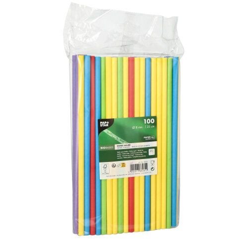 EAN 4002911884812 - Papstar 88481 pajita de beber desechable 100 pieza(s) Colores surtidos imagen 3
