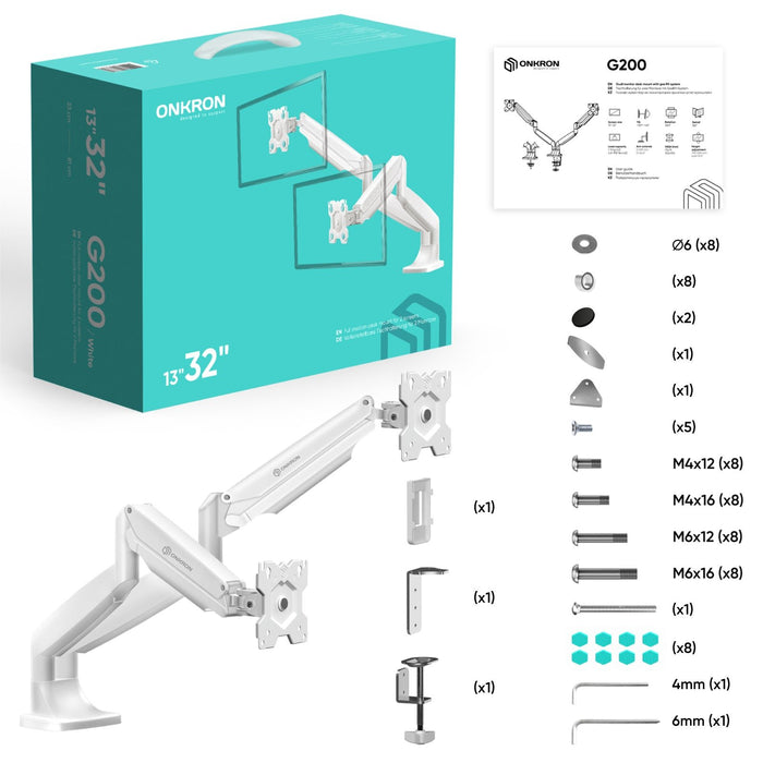 EAN 4603728443386 - ONKRON G200-W soporte para monitor 81,3 cm (32") Escritorio imagen 7