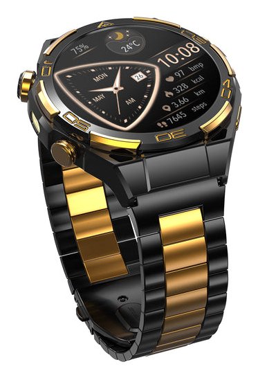 EAN 6931548325796 - Blackview W90 Pro 3,63 cm (1.43") AMOLED 48.6 mm Digital 466 x 466 Pixeles Pantalla táctil Negro, Oro GPS imagen 4