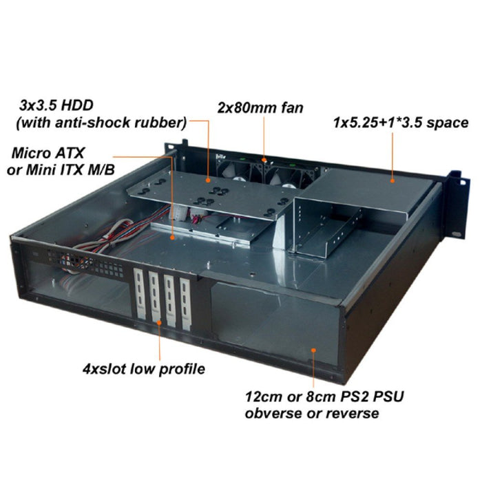 EAN 8051128101980 - Techly I-CASE IPC-240L carcasa de ordenador Estante Negro imagen 4