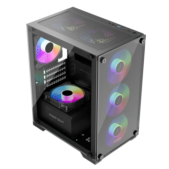EAN 8435099533375 - KeepOut XC-201 GLASS carcasa de ordenador Negro imagen 2