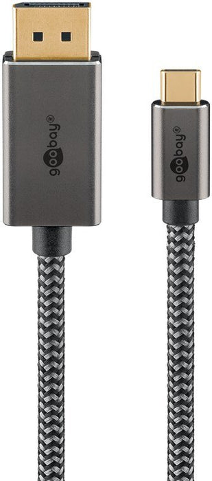 EAN 4040849757099 - Goobay 75709 adaptador de cable de vídeo 3 m USB Tipo C DisplayPort Negro, Plata imagen 1
