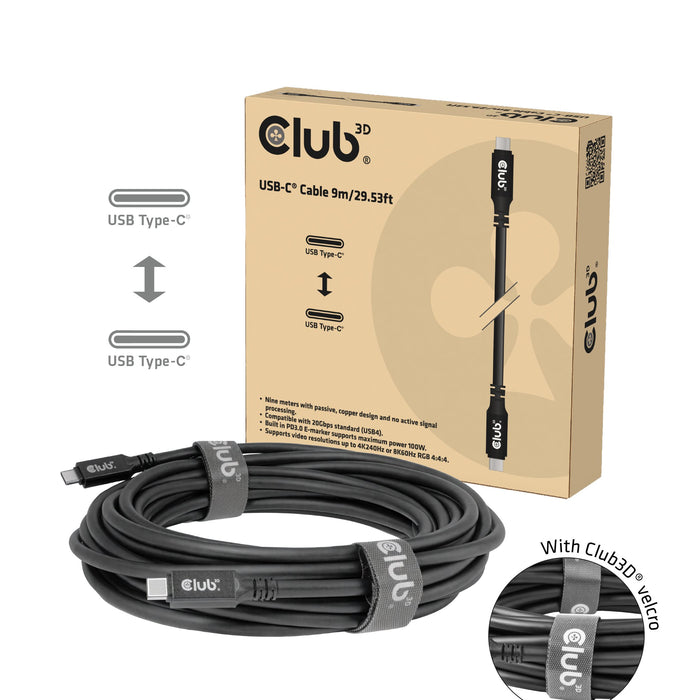EAN 8719214473938 - CLUB3D CAC-2509 cable USB USB4 Gen 2x2 9 m USB C 20 Gbit/s Negro imagen 1