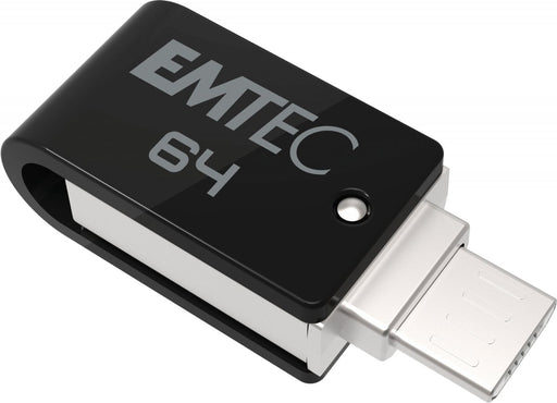 EAN 3126170173546 - Emtec T260B unidad flash USB 64 GB USB Type-A / Micro-USB 2.0 Negro, Acero inoxidable imagen 2