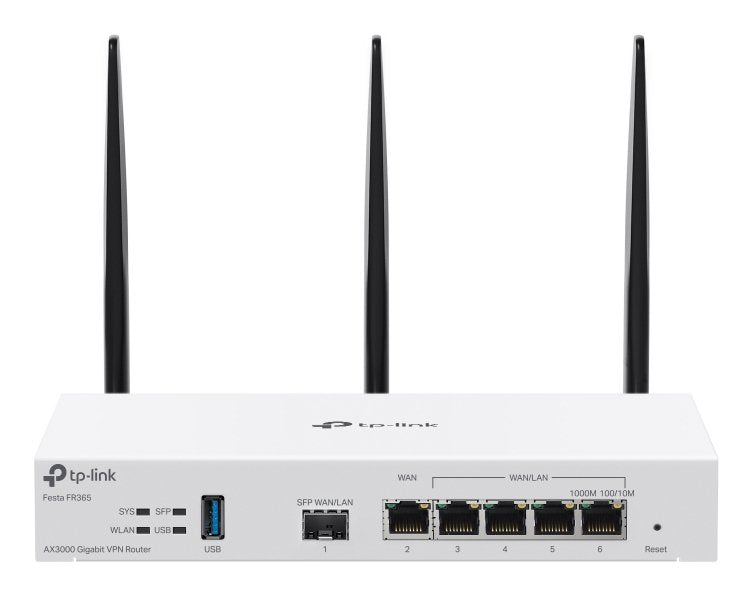 EAN 8885020622416 - TP-Link FESTA FR365 router inalámbrico Gigabit Ethernet Dual-band (2.4GHz + 5GHz or 2.4GHz + 6GHz) Blanco imagen 1