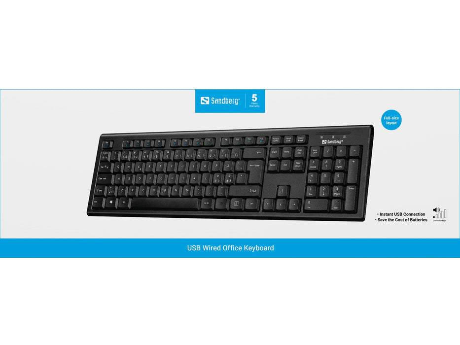 EAN 5705730631108 - Sandberg 631-10 teclado Oficina QWERTY Nórdico Negro imagen 2