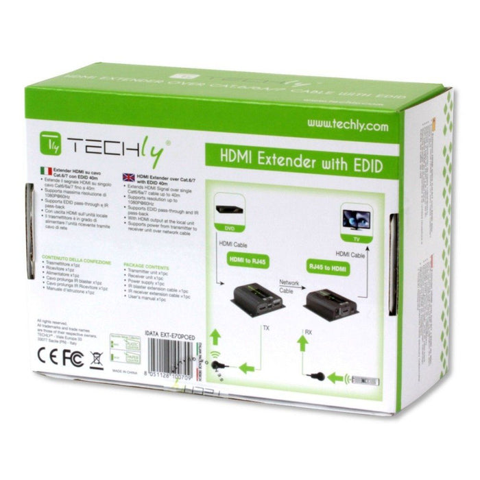 EAN 8051128100709 - Techly IDATA EXT-E70POED extensor audio/video Transmisor y receptor de señales AV Negro imagen 6
