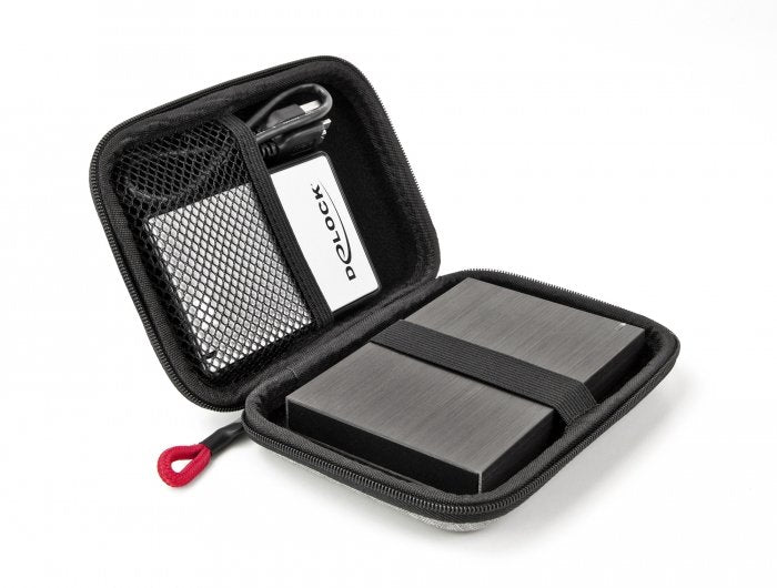 EAN 4043619184224 - DeLOCK 18422 funda para disco duro externo Poliéster Negro, Gris imagen 3