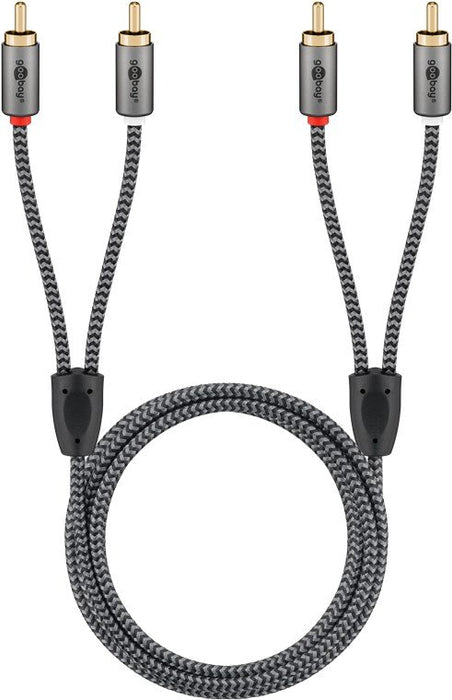 EAN 4040849652912 - Goobay 65291 cable de audio 0,5 m 2 x RCA Negro, Plata imagen 5
