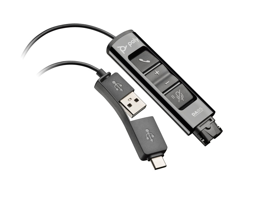 EAN 0197029650061 - HP Poly DA85 USB to QD Black Adapter TAA Adaptador de interfaz imagen 1