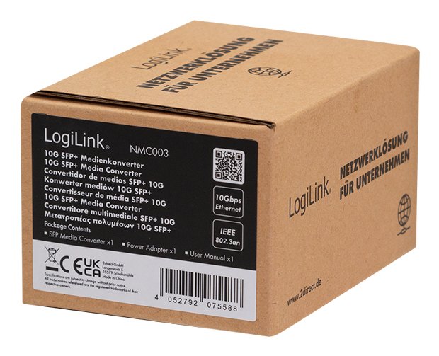 EAN 4052792075588 - LogiLink NMC003 convertidor de medio 10000 Mbit/s Negro imagen 4