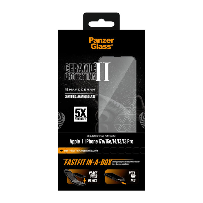 EAN 5715685040962 - PanzerGlass ® Ceramic Screen Protector iPhone 17e |16e | 14 | 13 | 13 Pro | Ultra-Wide Fit w. FASTFIT IN- imagen 3
