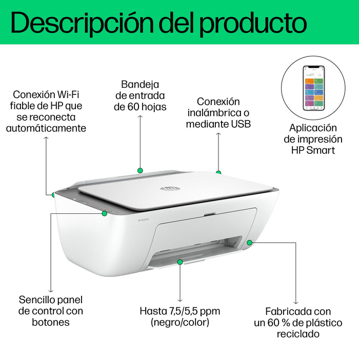 EAN 5715063395066 - HP DeskJet 2820e All-in-One Printer Inyección de tinta térmica A4 4800 x 1200 DPI 7,5 ppm Wifi imagen 5