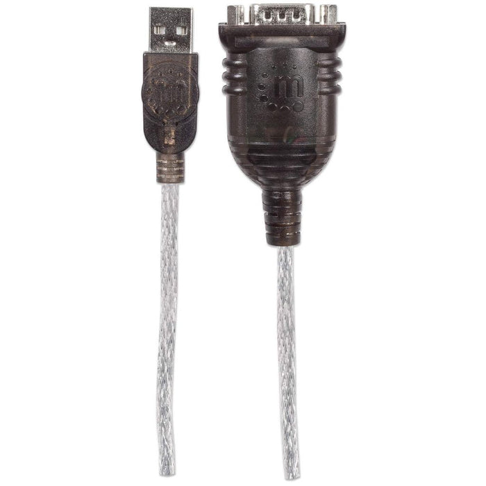 EAN 0766623205153 - Manhattan 205153 cable de serie Negro, Transparente 0,45 m USB A Serial/COM/RS232/DB9 imagen 3