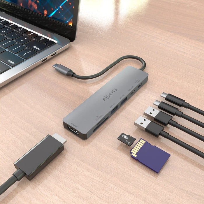 EAN 8435739905227 - AISENS ASUC-7P048-GR base para portátil y replicador de puertos Alámbrico USB 3.2 Gen 1 (3.1 Gen 1) Type- imagen 5
