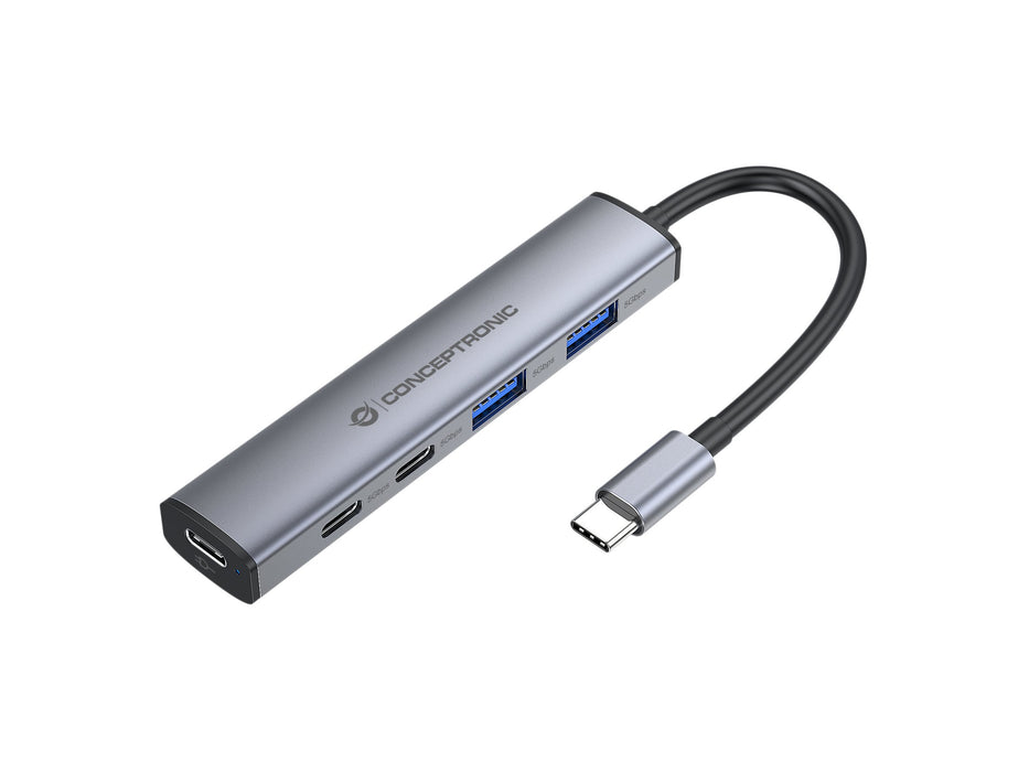 EAN 4015867244265 - Conceptronic HUBBIES22G hub de interfaz USB 3.2 Gen 1 (3.1 Gen 1) Type-C 5000 Mbit/s Gris imagen 1