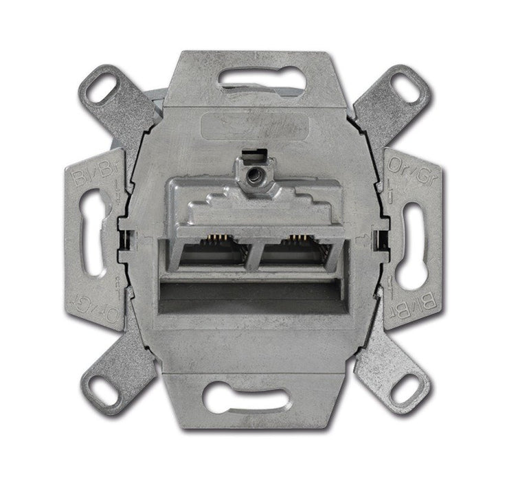EAN 4011395163870 - Busch-Jaeger 0218/12-101 toma de corriente 2 x RJ-45 Metálico imagen 1