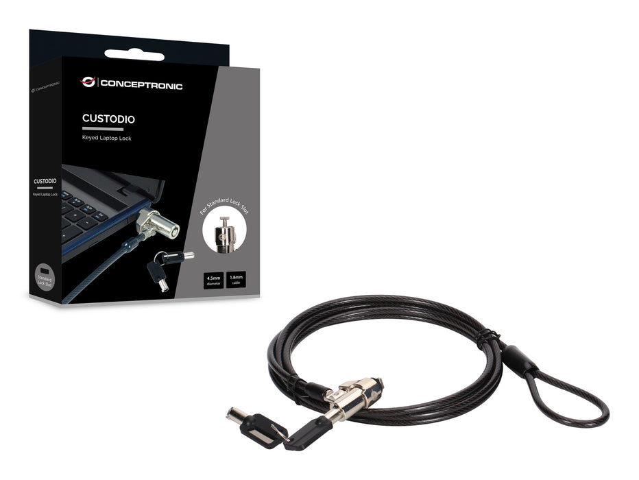 EAN 4015867245309 - Conceptronic CUSTODIO02BSM cable antirrobo Negro 1,8 m imagen 2
