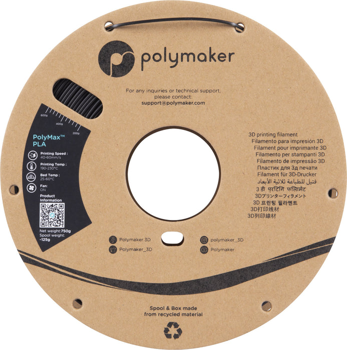 EAN 6938936710431 - Polymaker PA06001 material de impresión 3d Ácido poliláctico (PLA) Negro 750 g imagen 2
