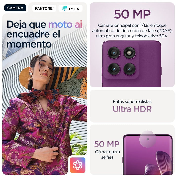 EAN 0840023288913 - Motorola edge 60 pro 16,9 cm (6.67") SIM doble Android 15 5G USB Tipo C 12 GB 512 GB 6000 mAh Púrpura imagen 15