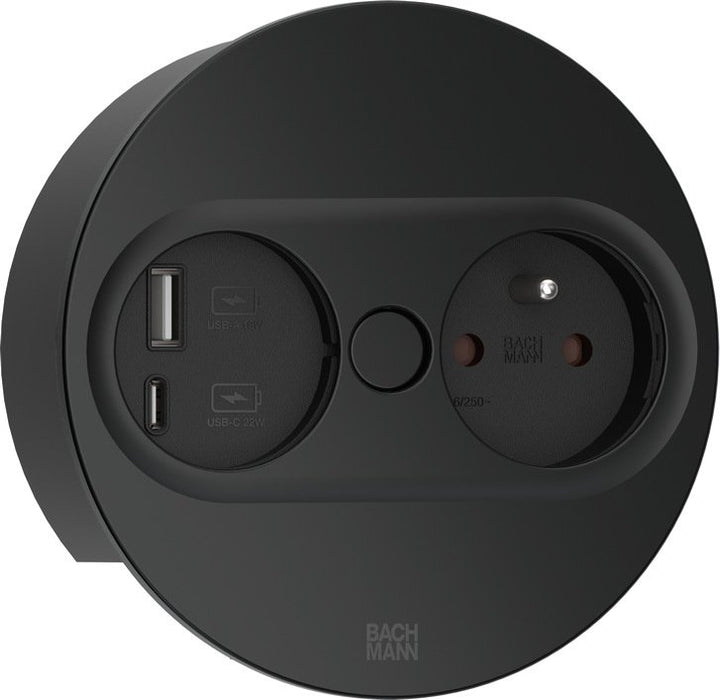 EAN 4057298129070 - Bachmann 946.106 toma de corriente Type E + USB A + USB C Negro imagen 1