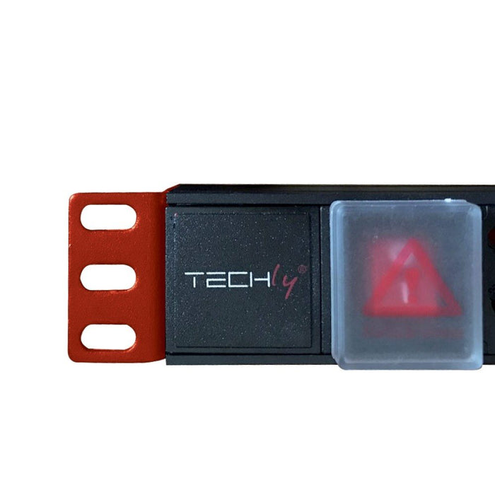 EAN 8054529025725 - Techly 1HE I-CASE STRIP-81V base múltiple 2 m 8 salidas AC Interior Negro, Rojo imagen 4