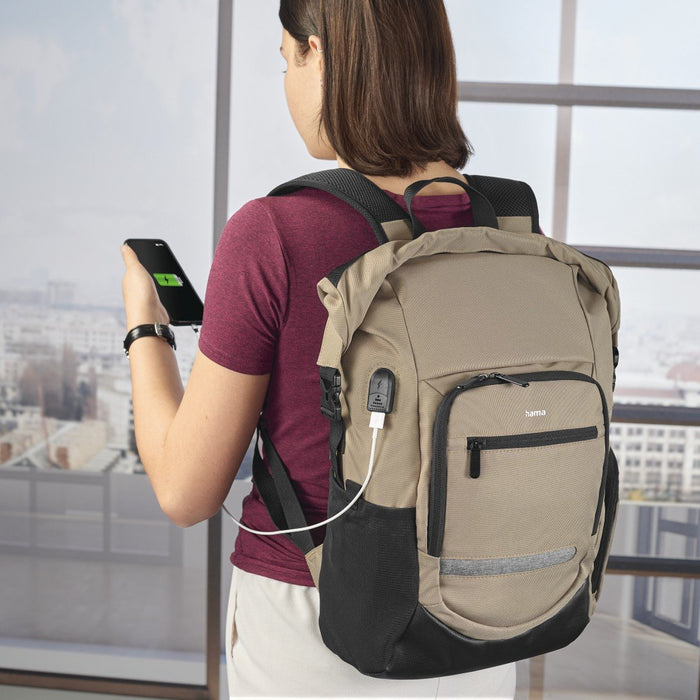EAN 4047443499929 - Hama Terra 39,6 cm (15.6") Mochila Beige, Negro imagen 7