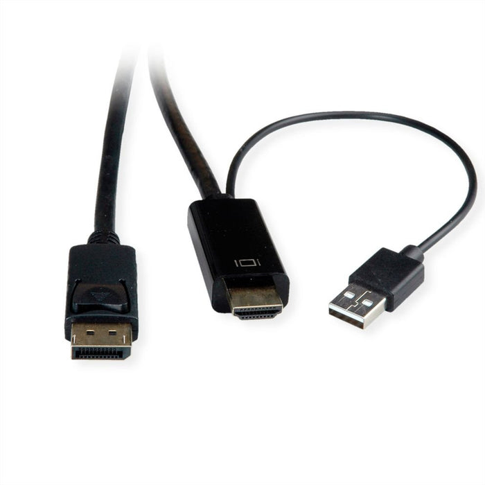 EAN 7630049619500 - ROLINE 11045993 3 m HDMI + USB Type-A DisplayPort Negro imagen 3