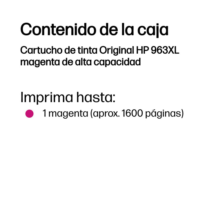 EAN 0199764686398 - HP 963XL High Yield Magenta Original Ink Cartridge cartucho de tinta 1 pieza(s) Alto rendimiento (XL) imagen 3