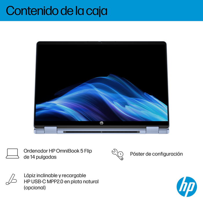 EAN 0199251566998 - HP OmniBook 5 Flip 14-fp0014ns Intel® Core™ i5 i5-1334U Portátil 35,6 cm (14") Pantalla táctil 2K 16 GB L imagen 4