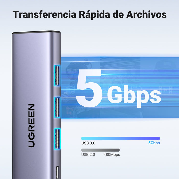 EAN 6941876215966 - Ugreen 15596 base para portátil y replicador de puertos Alámbrico USB 3.2 Gen 1 (3.1 Gen 1) Type-A + Type imagen 16