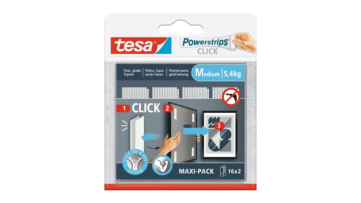 EAN 4063565401305 - TESA Powerstrips CLICK M Almohadilla de fijación imagen 1