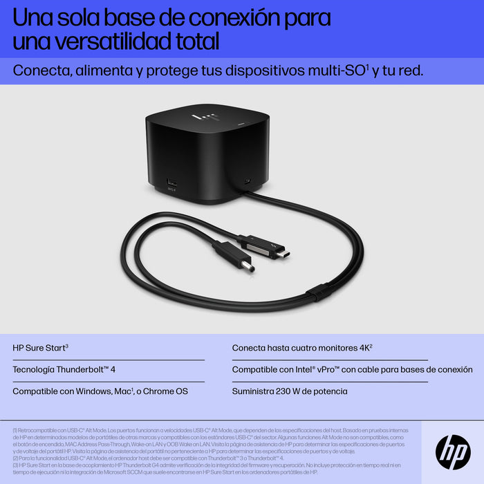 EAN 5704174883234 - HP Thunderbolt 280W G4 Dock w/Combo Cable Alámbrico Thunderbolt 4 Negro imagen 7