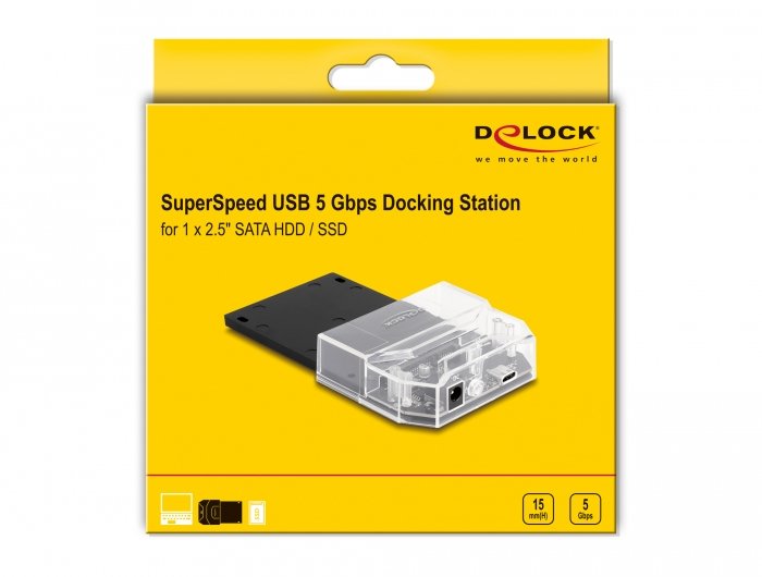 EAN 4043619632053 - DeLOCK 63205 base de conexión para disco duro USB 3.2 Gen 1 (3.1 Gen 1) Type-C Negro, Transparente imagen 7