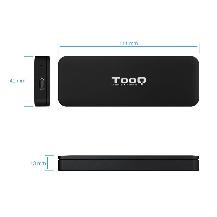 EAN 8433281009912 - TooQ TQE-2280B caja para disco duro externo Caja externa para unidad de estado sólido (SSD) Negro M.2 imagen 3