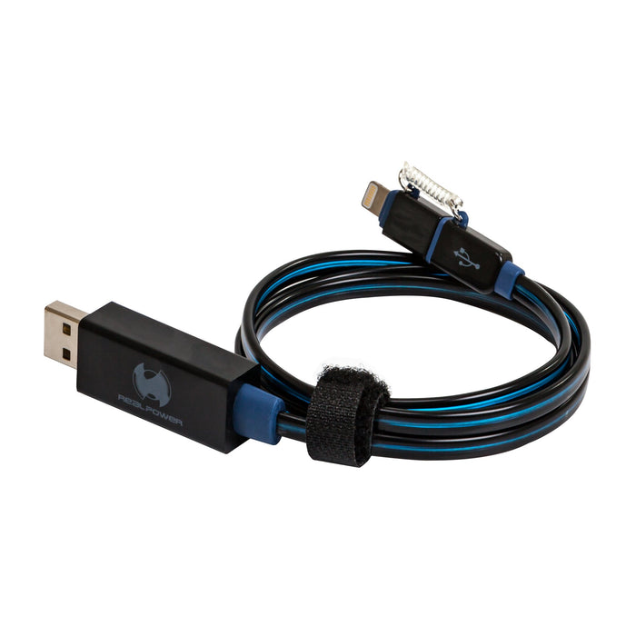 EAN 4040895859617 - RealPower USB A/Lightning 0.75m 0,75 m Negro, Azul imagen 1