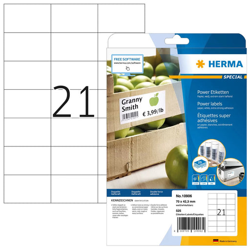 EAN 4008705109062 - HERMA 10906 etiqueta de impresora Blanco Etiqueta para impresora autoadhesiva imagen 1