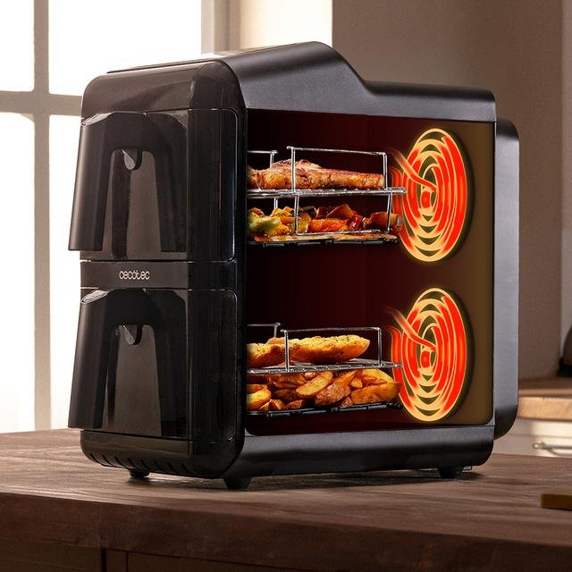 EAN 8447420002719 - Cecotec Cecofry DuoLevel 12000 Window Doble 12 L Independiente 2900 W Freidora de aire caliente Negro imagen 7