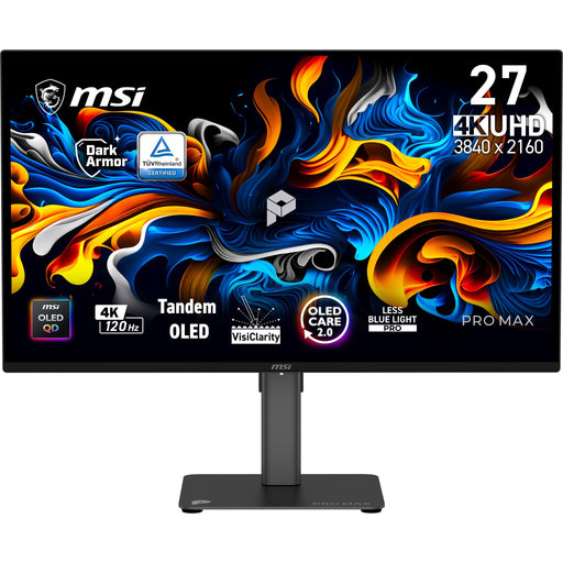 EAN 4711377420617 - MSI Pro MAX 271UPX12G pantalla para PC 67,3 cm (26.5") 3840 x 2160 Pixeles UltraWide Full HD QD-OLED Negr imagen 1