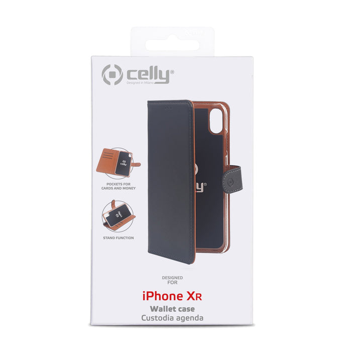 EAN 8021735744085 - Celly WALLY998 funda para teléfono móvil 15,5 cm (6.1") Funda cartera Negro, Marrón imagen 1