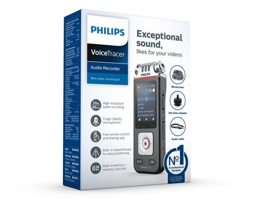 EAN 0855971006519 - Philips Voice Tracer DVT7110/00 dictáfono Tarjeta flash Antracita, Cromo imagen 10
