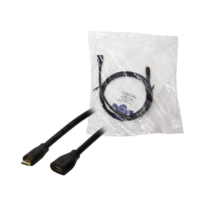 EAN 4052792047165 - LogiLink CU0121 cable USB USB 2.0 1 m Micro-USB B 0,48 Gbit/s Negro imagen 3